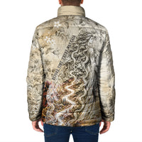 Gaia Mother Earth Sacred Eye Padded Jacket Greek Vintage Botanical Sketch Esoteric Spiritual Floral