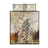 Gaia Mother Earth Sacred Eye Quilt Bed Set Greek Vintage Botanical Sketch Esoteric Spiritual Floral