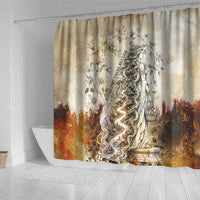 Gaia Mother Earth Sacred Eye Shower Curtain Greek Vintage Botanical Sketch Esoteric Spiritual Floral
