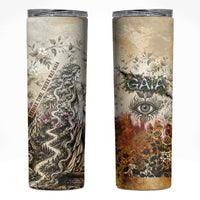 Gaia Mother Earth Sacred Eye Skinny Tumbler Greek Vintage Botanical Sketch Esoteric Spiritual Floral