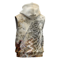 Gaia Mother Earth Sacred Eye Sleeveless Hoodie Greek Vintage Botanical Sketch Esoteric Spiritual Floral