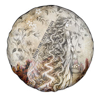 Gaia Mother Earth Sacred Eye Spare Tire Cover Greek Vintage Botanical Sketch Esoteric Spiritual Floral