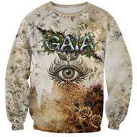 Gaia Mother Earth Sacred Eye Sweatshirt Greek Vintage Botanical Sketch Esoteric Spiritual Floral