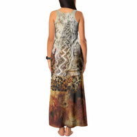 Gaia Mother Earth Sacred Eye Tank Maxi Dress Greek Vintage Botanical Sketch Esoteric Spiritual Floral