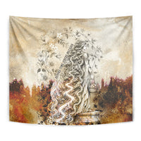 Gaia Mother Earth Sacred Eye Tapestry Greek Vintage Botanical Sketch Esoteric Spiritual Floral