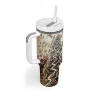 Gaia Mother Earth Sacred Eye Tumbler With Handle Greek Vintage Botanical Sketch Esoteric Spiritual Floral