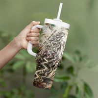Gaia Mother Earth Sacred Eye Tumbler With Handle Greek Vintage Botanical Sketch Esoteric Spiritual Floral