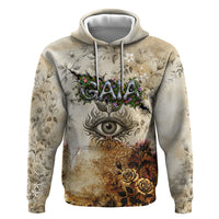 Gaia Mother Earth Sacred Eye Zip Hoodie Greek Vintage Botanical Sketch Esoteric Spiritual Floral