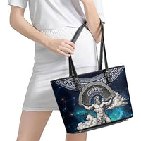 Uranus Greek God Of The Sky Leather Tote Bag Greek Mythology Celestial Zodiac Constellation Vintage