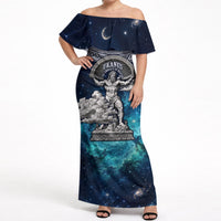 Uranus Greek God Of The Sky Off Shoulder Maxi Dress Greek Mythology Celestial Zodiac Constellation Vintage