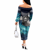 Uranus Greek God Of The Sky Off The Shoulder Long Sleeve Dress Greek Mythology Celestial Zodiac Constellation Vintage