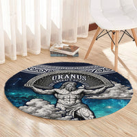 Uranus Greek God Of The Sky Round Carpet Greek Mythology Celestial Zodiac Constellation Vintage
