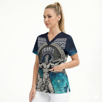Uranus Greek God Of The Sky Scrub Top Greek Mythology Celestial Zodiac Constellation Vintage