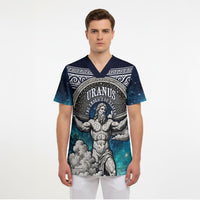 Uranus Greek God Of The Sky Scrub Top Greek Mythology Celestial Zodiac Constellation Vintage