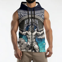 Uranus Greek God Of The Sky Sleeveless Zip Hoodie Greek Mythology Celestial Zodiac Constellation Vintage
