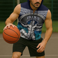 Uranus Greek God Of The Sky Sleeveless Zip Hoodie Greek Mythology Celestial Zodiac Constellation Vintage