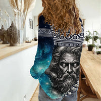 Uranus Greek God Of The Sky Women Casual Shirt Greek Mythology Celestial Zodiac Constellation Vintage