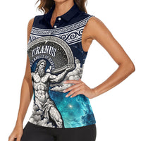 Uranus Greek God Of The Sky Women Sleeveless Polo Shirt Greek Mythology Celestial Zodiac Constellation Vintage