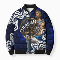 Uranus The Primal Sky Greek God Bomber Puffer Jacket Vintage Celestial Armillary Sphere Cosmos Mythology