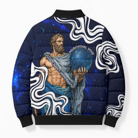 Uranus The Primal Sky Greek God Bomber Puffer Jacket Vintage Celestial Armillary Sphere Cosmos Mythology