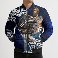 Uranus The Primal Sky Greek God Bomber Puffer Jacket Vintage Celestial Armillary Sphere Cosmos Mythology