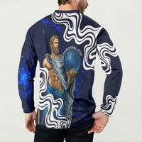 Uranus The Primal Sky Greek God Button Sweatshirt Vintage Celestial Armillary Sphere Cosmos Mythology