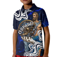 Uranus The Primal Sky Greek God Kid Polo Shirt Vintage Celestial Armillary Sphere Cosmos Mythology