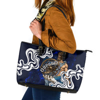 Uranus The Primal Sky Greek God Leather Tote Bag Vintage Celestial Armillary Sphere Cosmos Mythology