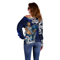 Uranus The Primal Sky Greek God Off Shoulder Sweater Vintage Celestial Armillary Sphere Cosmos Mythology