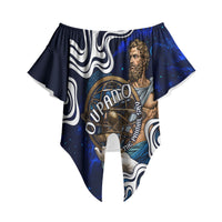 Uranus The Primal Sky Greek God Off Shoulder Wrap Waist Top Vintage Celestial Armillary Sphere Cosmos Mythology