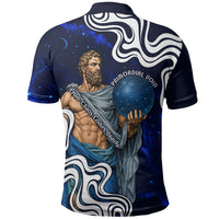 Uranus The Primal Sky Greek God Polo Shirt Vintage Celestial Armillary Sphere Cosmos Mythology