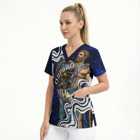 Uranus The Primal Sky Greek God Scrub Top Vintage Celestial Armillary Sphere Cosmos Mythology