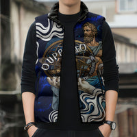 Uranus The Primal Sky Greek God Sleeveless Puffer Jacket Vintage Celestial Armillary Sphere Cosmos Mythology