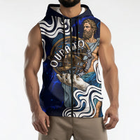Uranus The Primal Sky Greek God Sleeveless Zip Hoodie Vintage Celestial Armillary Sphere Cosmos Mythology