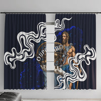 Uranus The Primal Sky Greek God Window Curtain Vintage Celestial Armillary Sphere Cosmos Mythology