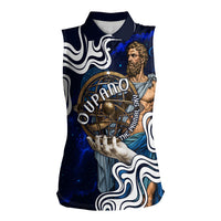 Uranus The Primal Sky Greek God Women Sleeveless Polo Shirt Vintage Celestial Armillary Sphere Cosmos Mythology