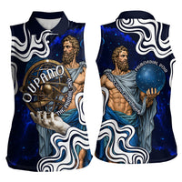 Uranus The Primal Sky Greek God Women Sleeveless Polo Shirt Vintage Celestial Armillary Sphere Cosmos Mythology