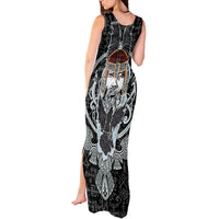 Viking Odin Tank Maxi Dress The All-Father God in Norse Mythology with Runes Pattern - Wonder Print Shop