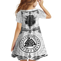 Mystic Valknut and Viking Circle Family Matching Off Shoulder Long Sleeve Dress and Hawaiian Shirt with Twin Raven Accents - Wonder Print Shop