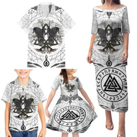 Mystic Valknut and Viking Circle Family Matching Puletasi Dress and Hawaiian Shirt with Twin Raven Accents - Wonder Print Shop