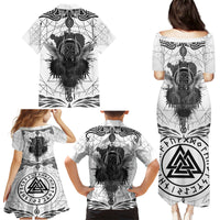 Mystic Valknut and Viking Circle Family Matching Puletasi Dress and Hawaiian Shirt with Twin Raven Accents - Wonder Print Shop
