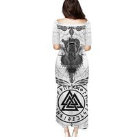Mystic Valknut and Viking Circle Family Matching Puletasi Dress and Hawaiian Shirt with Twin Raven Accents - Wonder Print Shop