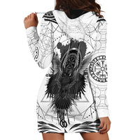 Mystic Valknut and Viking Circle Hoodie Dress with Twin Raven Accents - Wonder Print Shop