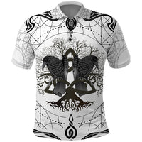 Mystic Valknut and Viking Circle Polo Shirt with Twin Raven Accents - Wonder Print Shop