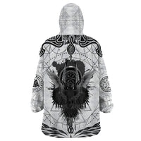 Mystic Valknut and Viking Circle Wearable Blanket Hoodie with Twin Raven Accents - Wonder Print Shop