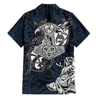Viking Family Matching Long Sleeve Bodycon Dress and Hawaiian Shirt Legendary Viking Boar and Intricate Norse Patterns - Wonder Print Shop