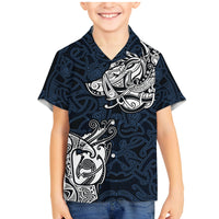 Viking Family Matching Mermaid Dress and Hawaiian Shirt Legendary Viking Boar and Intricate Norse Patterns - Wonder Print Shop