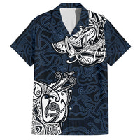 Viking Family Matching Short Sleeve Bodycon Dress and Hawaiian Shirt Legendary Viking Boar and Intricate Norse Patterns - Wonder Print Shop