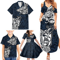 Viking Family Matching Summer Maxi Dress and Hawaiian Shirt Legendary Viking Boar and Intricate Norse Patterns - Wonder Print Shop