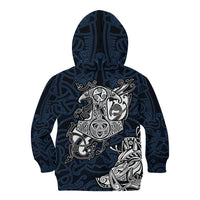 Viking Kid Hoodie Legendary Viking Boar and Intricate Norse Patterns - Wonder Print Shop